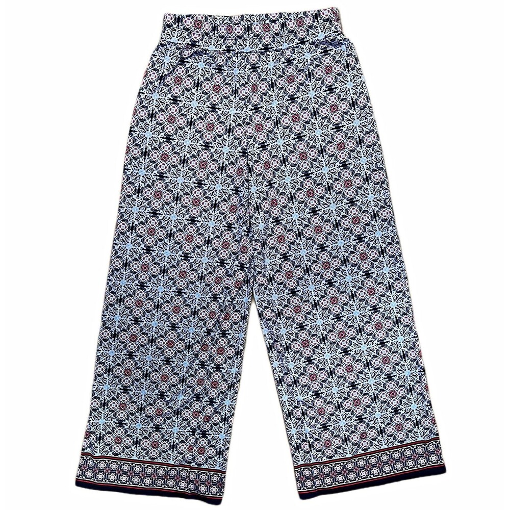Max Studio Women’s S Wide-Leg Pants Geometric Print Elastic